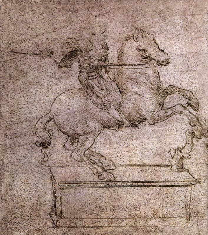 LEONARDO da Vinci Study fur the Sforza-Reiterstandbild France oil painting art